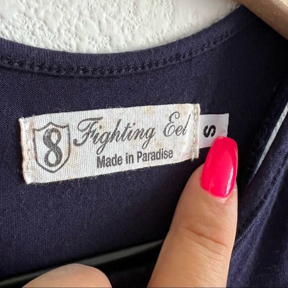 Fighting Eel Navy Blue Stretchy Tank Dress Small - Picture 5 of 9